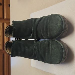 Fly London Women's Size 8 Forest Green Wedge Boots/Booties, GUC